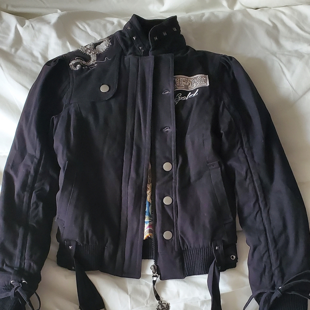 DPM GOLD  black JACKET SIZE M. NWT. 98% cotton 2%Elastane